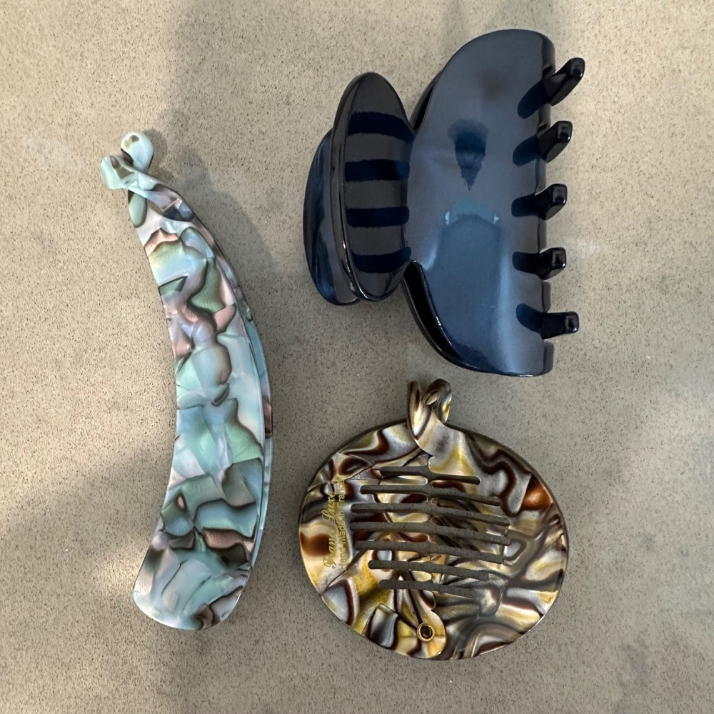 France Luxe Estelle Banana Clip, Yvette Ponytail Clip and Small Couture Claw